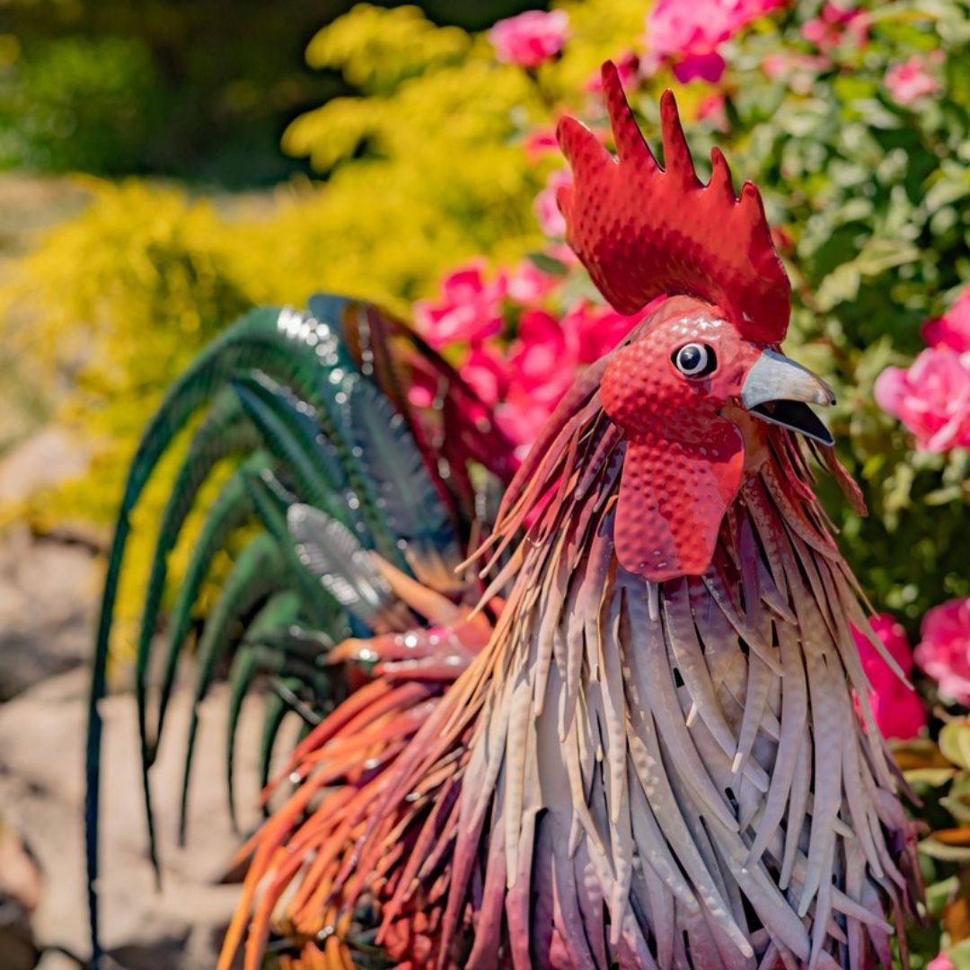 Iron Rooster Statue – Leopold – 28″